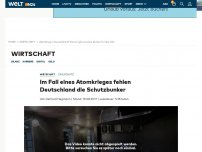 Bild zum Artikel: Zivilschutz: Im Fall eines Atomkrieges fehlen Deutschland die Schutzbunker