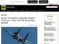 Bild zum Artikel: Syrien: Russische Luftwaffe zerstört IS-Konvoi - Mehr als 200 Terroristen getötet