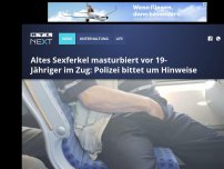 Bild zum Artikel: Altes Sexferkel masturbiert vor 19-Jähriger im Zug: Polizei bittet um Hinweise