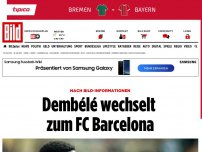 Bild zum Artikel: Nach BILD-Informationen - Dembele wechselt zum FC Barcelona