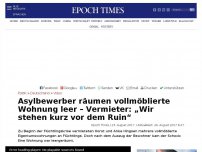 Bild zum Artikel: Flüchtlinge räumen vollmöblierte Wohnung leer – Vermieter: „Wir stehen kurz vor dem Ruin“