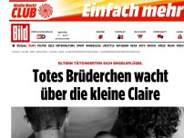 Bild zum Artikel: Flügel-Tattoo - Totes Brüderchen wacht über kleine Claire