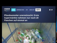 Bild zum Artikel: Pfandsammler unerwünscht: Erste Supermärkte nehmen nur noch 20 Flaschen auf einmal an