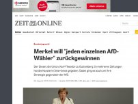 Bild zum Artikel: Bundestagswahl: Merkel will 'jeden einzelnen AfD-Wähler' zurückgewinnen