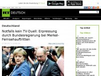 Bild zum Artikel: Notfalls kein TV-Duell: Erpressung durch Bundesregierung bei Merkel-Fernsehauftritten
