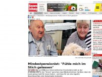 Bild zum Artikel: Mindestpensionist: 'Fühle mich im Stich gelassen'