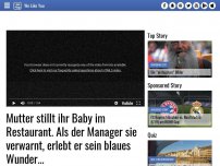 Bild zum Artikel: Mutter stillt ihr Baby im Restaurant. Als der Manager sie verwarnt, erlebt er sein blaues Wunder...