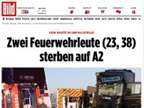 Bild zum Artikel: LKW raste in Unfallstelle - Zwei Feuerwehrleute sterben auf A2
