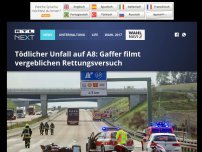Bild zum Artikel: Tödlicher Unfall auf A8: Gaffer filmt vergeblichen Rettungsversuch