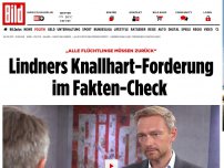 Bild zum Artikel: Flüchtlinge müssen zurück - Lindners Forderung im Fakten-Check 