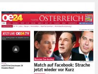 Bild zum Artikel: Match auf Facebook: Strache jetzt wieder vor Kurz