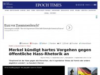 Bild zum Artikel: Merkel kündigt hartes Vorgehen gegen öffentliche Hass-Rhetorik an