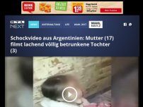 Bild zum Artikel: Schockvideo aus Argentinien: Mutter (17) filmt lachend völlig betrunkene Tochter (3)
