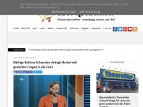 Bild zum Artikel: Bärtige Bettina Schausten drängt Merkel mit gezielten Fragen in die Ecke