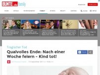 Bild zum Artikel: Tragischer Tod: Kind verhungert, weil Mutter feiern war