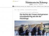 Bild zum Artikel: Die Rechte der Frauen sind genauso schutzbedürftig wie die der Flüchtlinge