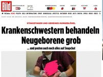 Bild zum Artikel: Auf Snapchat gepostet - Schwestern behandeln Neugeborene grob