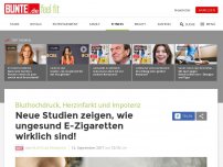 Bild zum Artikel: Neue Studien zeigen, wie ungesund E-Zigaretten wirklich sind!