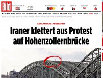Bild zum Artikel: Asylantrag abgelehnt - Iraner klettert aus Protest auf Hohenzollernbrücke