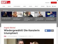 Bild zum Artikel: Angela Merkel: Wiedergewählt! Die Kanzlerin triumphiert