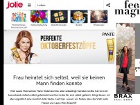 Bild zum Artikel: Eine Frau heiratet sich selbst, weil sie keinen Mann finden konnte