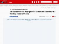 Bild zum Artikel: 'Ich werde jetzt diesen Raum verlassen' - AfD-Spitze vor den Kopf gestoßen: Hier verlässt Petry die Bundespressekonferenz