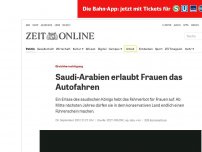 Bild zum Artikel: Gleichberechtigung: Saudi-Arabien erlaubt Frauen das Autofahren