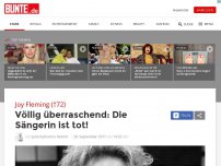 Bild zum Artikel: Joy Fleming: Mit 72 Jahren! Die Sängerin ist tot!