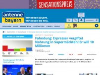 Bild zum Artikel: Erpresser vergiftet Babynahrung in Supermärkten! Er will 10 Millionen