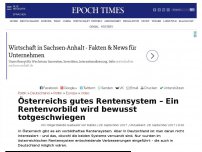 Bild zum Artikel: Das gute Rentensystem in Österreich – Ein Rentenvorbild wird bewusst totgeschwiegen