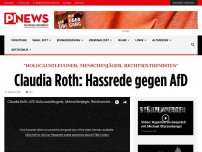 Bild zum Artikel: 'Holocaustleugner, Menschenjäger, Rechtsextremisten' Claudia Roth: Hassrede gegen AfD
