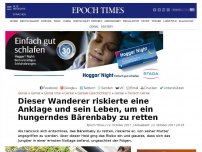 Bild zum Artikel: Dieser Wanderer riskierte eine Anklage und sein Leben, um ein hungerndes Bärenbaby zu retten