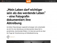 Bild zum Artikel: „Mein Leben darf wichtiger sein als das werdende Leben“ – eine Fotografin dokumentiert ihre Abtreibung