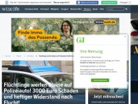 Bild zum Artikel: Flüchtlinge werfen Steine auf Polizeiauto! 3000 Euro Schaden und heftiger Widerstand nach Flucht!