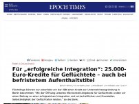 Bild zum Artikel: Für „erfolgreiche Integration“: 25.000-Euro-Kredite für Geflüchtete – auf für solche mit befristetem Aufenthaltstitel