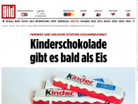 Bild zum Artikel: Ferrero und Unilever - Kinderschokolade gibt es bald als Eis