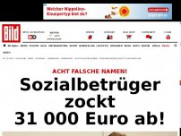 Bild zum Artikel: Acht falsche Namen! - Sozialbetrüger zockt 31 000 Euro ab!