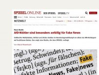Bild zum Artikel: Neue Studie: AfD-Wähler sind besonders anfällig für Fake News