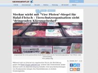Bild zum Artikel: Merkur wirbt mit 'Vier Pfoten'-Siegel für Halal-Fleisch - Tierschutzorganisation sieht 'dringenden Klärungsbedarf'