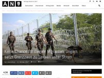 Bild zum Artikel: Keine Chance für illegale Migranten: Ungarn setzt Grenzzaun zu Serbien unter Strom