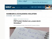 Bild zum Artikel: 'Lesen durch Schreiben' : FDP fordert Verbot falscher Rechtschreibung