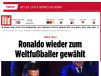 Bild zum Artikel: Zum 5. Mal! - Ronaldo wieder zum Weltfußballer gewählt
