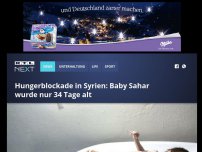 Bild zum Artikel: Unterernährtes syrisches Baby Sahar wurde nur 34 Tage alt