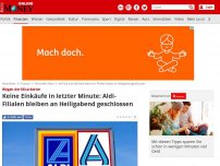 Bild zum Artikel: Wegen der Mitarbeiter - Keine Einkäufe in letzter Minute: Aldi-Filialen bleiben an Heiligabend geschlossen