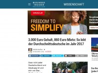 Bild zum Artikel: 3.000 Euro Gehalt, 860 Euro Miete: So lebt der Durchschnittsdeutsche im Jahr 2017