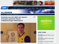 Bild zum Artikel: Weltrekord: Gamer zockt 170 Saisons im Fußball-Manager!