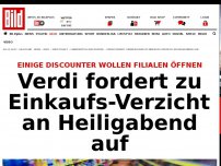 Bild zum Artikel: Einige Discounter geöffnet - Verdi fordert zu Kaufboykott an Heiligabend auf