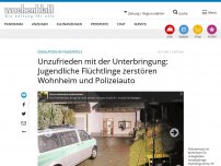 Bild zum Artikel: Unzufrieden mit der Unterbringung: Jugendliche Flüchtlinge zerstören Wohnheim und Polizeiauto