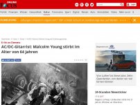 Bild zum Artikel: Band teilt mit - AC/DC-Gitarrist: Malcolm Young stirbt im Alter von 64 Jahren