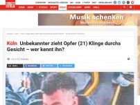 Bild zum Artikel: Fahndung in Köln: Unbekannter zieht Opfer (21) Klinge durchs Gesicht – wer kennt ihn?